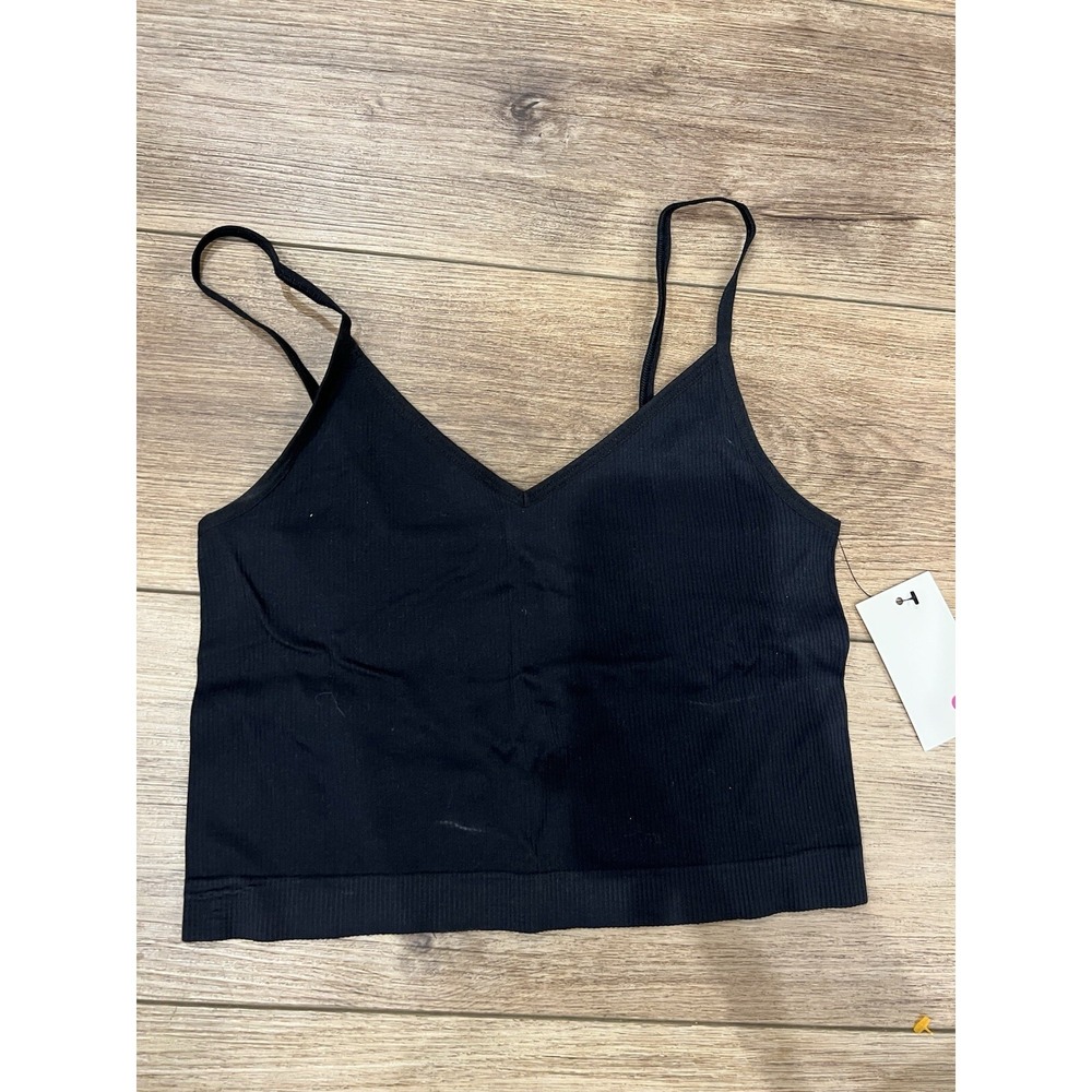SO Juniors' Layering Cami Tank  Straps‎ Black Bralette Small NWT